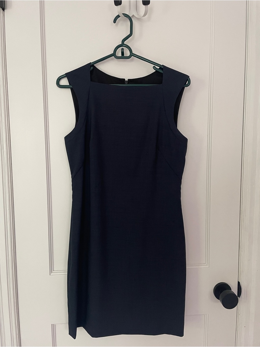 Theory Navy Sleeveless Midi Sheath Dress